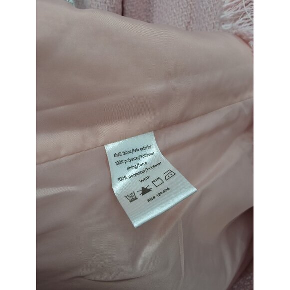 Venus Tweed Fringe Jacket Size 12 Pink Cardigan NWOT - Picture 8 of 13